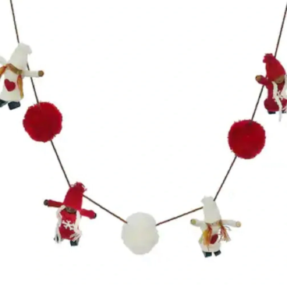 Knit Multicultural Nordic Climber Christmas Garland